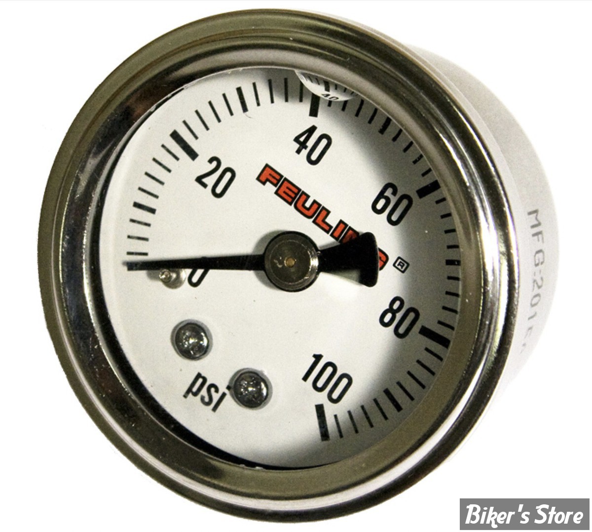 MANO DE PRESSION D'HUILE - FEULING - CORPS : CHROME / FOND : NOIR - EMBOUT : LAITON ARRIERE - 1" 1/2 - 1/8" NPT - 9042