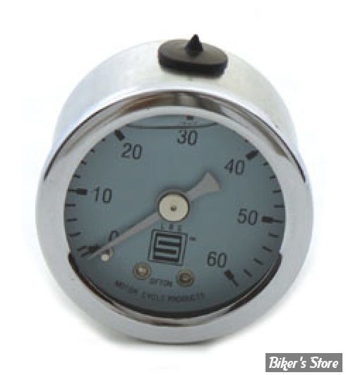 MANO DE PRESSION D'HUILE -  60 PSI - V-TWIN - SIFTON - 0 À 60 PSI - CORPS CHROME / FOND BLEU