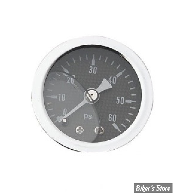 MANO DE PRESSION D'HUILE -  60 PSI - CUSTOM CHROME - ECRAN CARBON