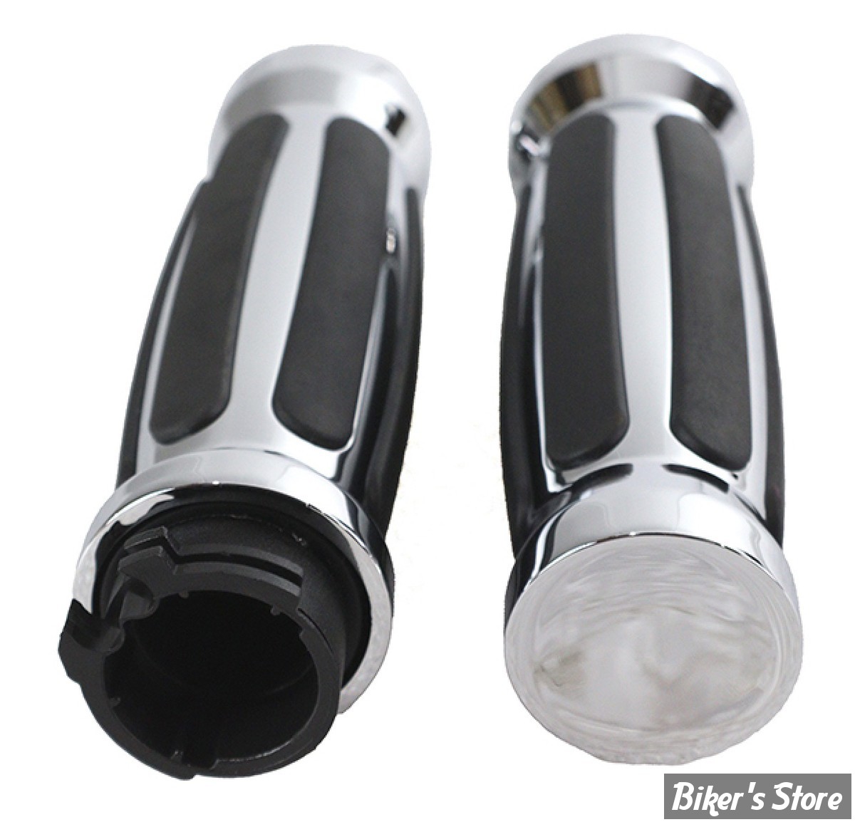 POIGNEES - V-TWIN TEDD CYCLE / WYATT GATLING - Profile Barrel Shape Grip Set - CHROME
