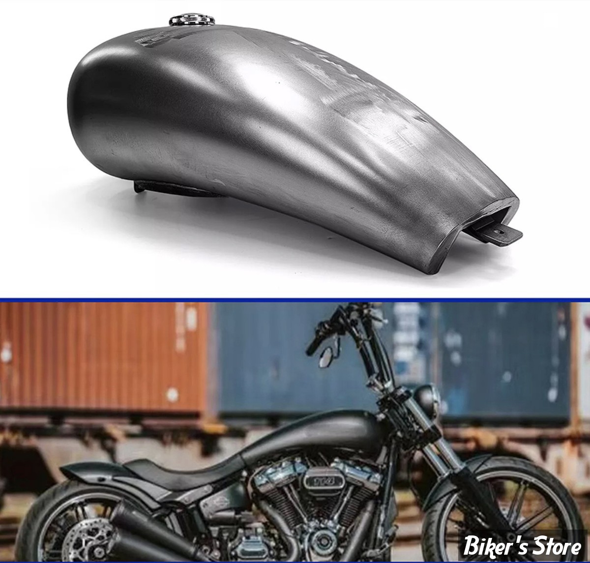 ECLATE A - PIECE N° 20A - RESERVOIR D'ESSENCE CUSTOM - 5.0 GALLONS / 18.90 LITRES - SOFTAIL MILWAUKEE EIGHT - M8 Stretch 5.00 Gallon Gas Tank Raw 