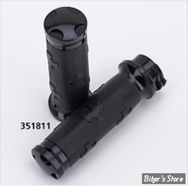 POIGNÉES - ZODIAC - TIRAGE PAR CÂBLES HD 82UP / 1" - TORNADO II - CAOURCHOUC NOIR - CROSS / NOIR