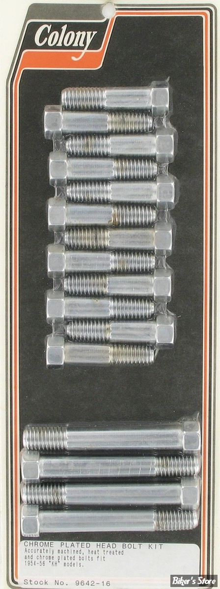 ECLATE G - PIECE N° 10 - KIT VISSERIE DE CULASSE - OEM 4666 / 4715W - OEM STYLE - CHROME - COLONY - 9642-16