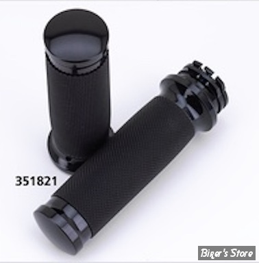 POIGNÉES - ZODIAC - TIRAGE PAR CÂBLES HD 82UP / 1" - TORNADO II - CAOURCHOUC NOIR - LISSE / NOIR