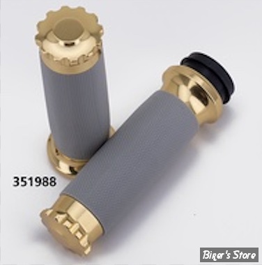 POIGNÉES - ZODIAC - TIRAGE PAR CÂBLES HD 82UP / 1" - TORNADO II - TURBO / BRONZE - CAOURCHOUC GRIS