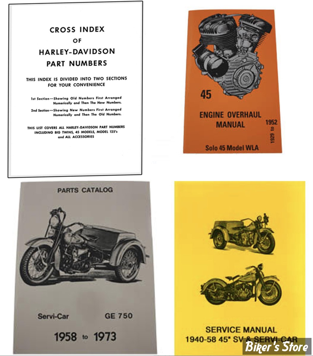 LOT DE MANUELS D'ENTRETIEN / SERVICE MANUAL - 1936/1973 - OEM 00000-00 - 45 Manual Set