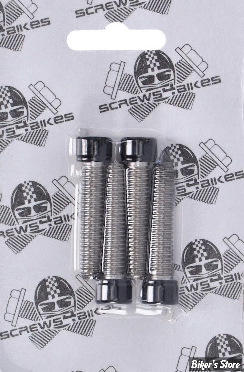 VISSERIE DE PLATINE DE RISERS - BIGTWIN 89UP - SCREWS4BIKES - INOX / NOIR BRILLANT - LK.HD.5.sw