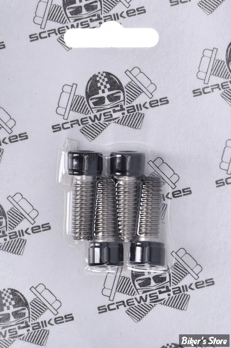 VISSERIE DE PLATINE DE RISERS - BIGTWIN 00UP - SCREWS4BIKES - INOX / NOIR BRILLANT - LK.HD.2.sw