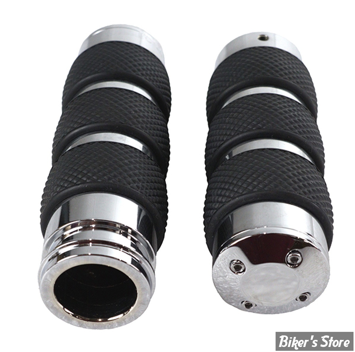 POIGNEES - V-TWIN TEDD CYCLE / WYATT GATLING - Banded Style Throttle By Wire Grip SeT - CHROME