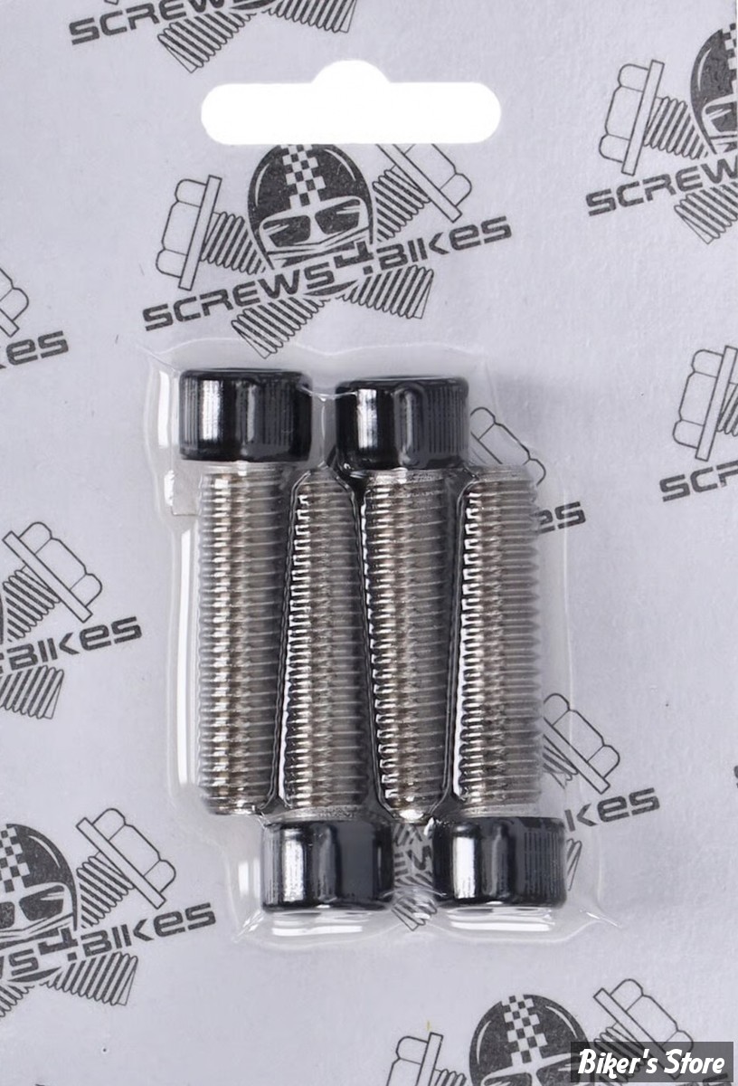 VISSERIE DE PLATINE DE RISERS - OEM 4350A - 3/8-16 X 1-1/2" UNC - SCREWS4BIKES - INOX / NOIR BRILLANT - LK.HD.1.sw