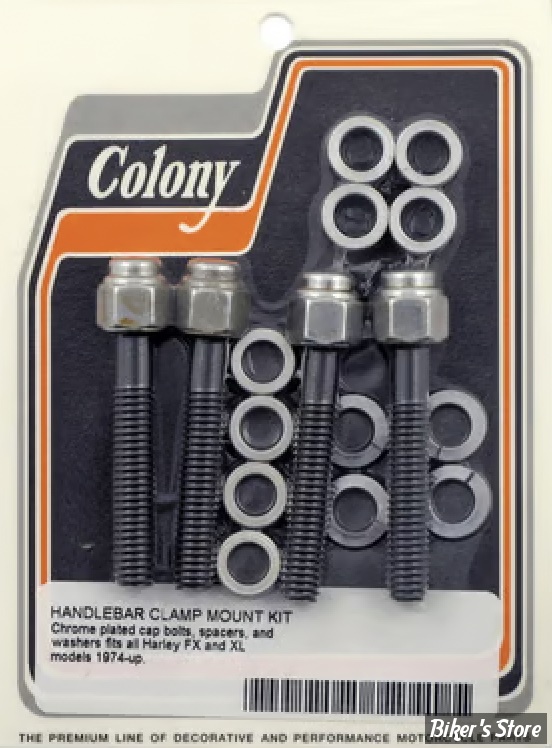 VISSERIE DE PLATINE DE RISERS - OEM 00000-00 - COLONY - Colony h/b top clamp mount kit  - CAP STYLE - CHROME - 8723-16