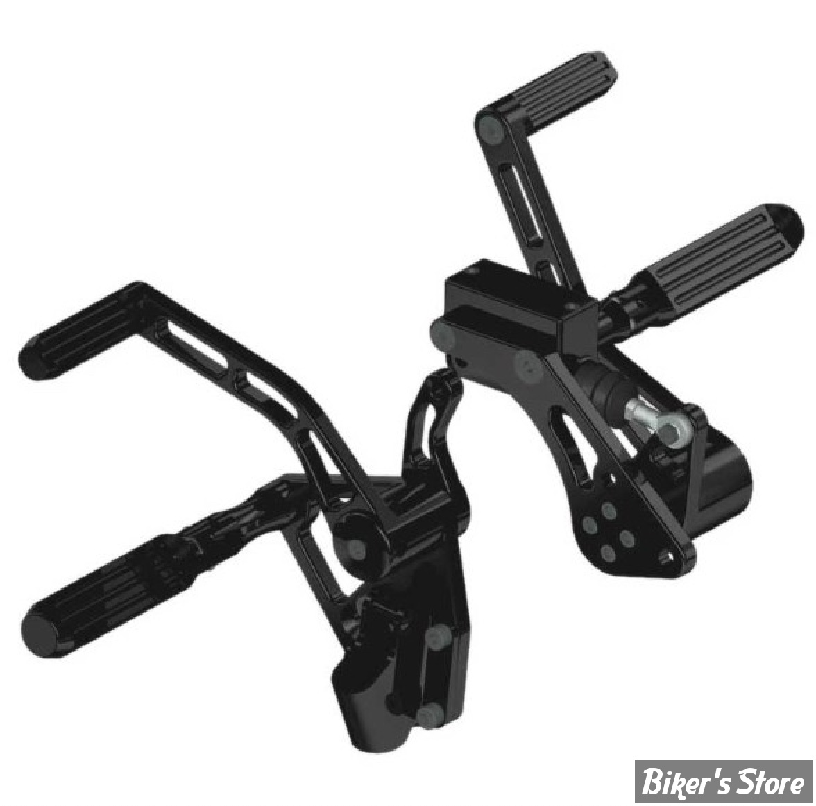- COMMANDES AVANCEES - SOFTAIL 00/06  - RICK'S - BILLET ALUMINIUM - LONGUEUR :+ 2" -  REPOSES PIEDS : AK4.7 - GROOVED - NOIR - 50-2000000-3