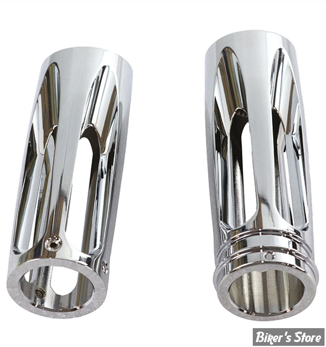 POIGNEES - V-TWIN TEDD CYCLE - Chrome Billet Slasher Style Grip Set - CHROME