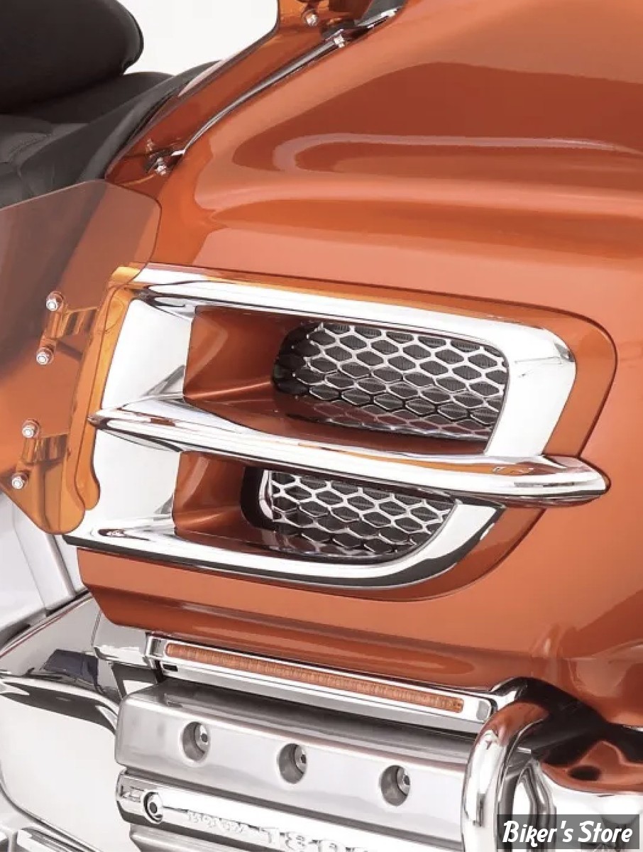 MOULURES / ENJOLIVEURS DE CARÉNAGE AVANT - SHOW CHROME / BIG BIKE PARTS - HONDA GOLDWING GL1800  - SIDE FAIRING ACCENT GRILLES - 52-682
