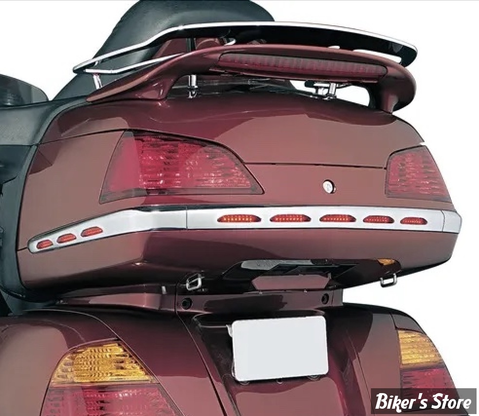 MOULURES DE TOP CASE LED - KURYAKYN - HONDA GOLDWING 1800 - LED Trunk Moldings 3 Pièces - CHROME / CABOCHONS : ROUGE - KUR3201 / 3201