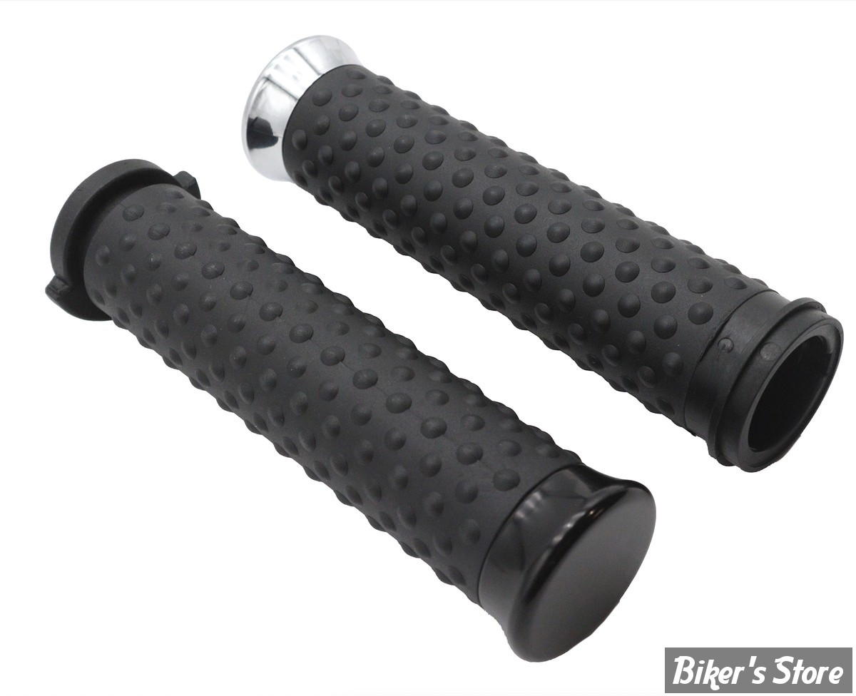 POIGNEES - V-TWIN TEDD CYCLE / WYATT GATLING - Deluxe Grip Set - Chrome