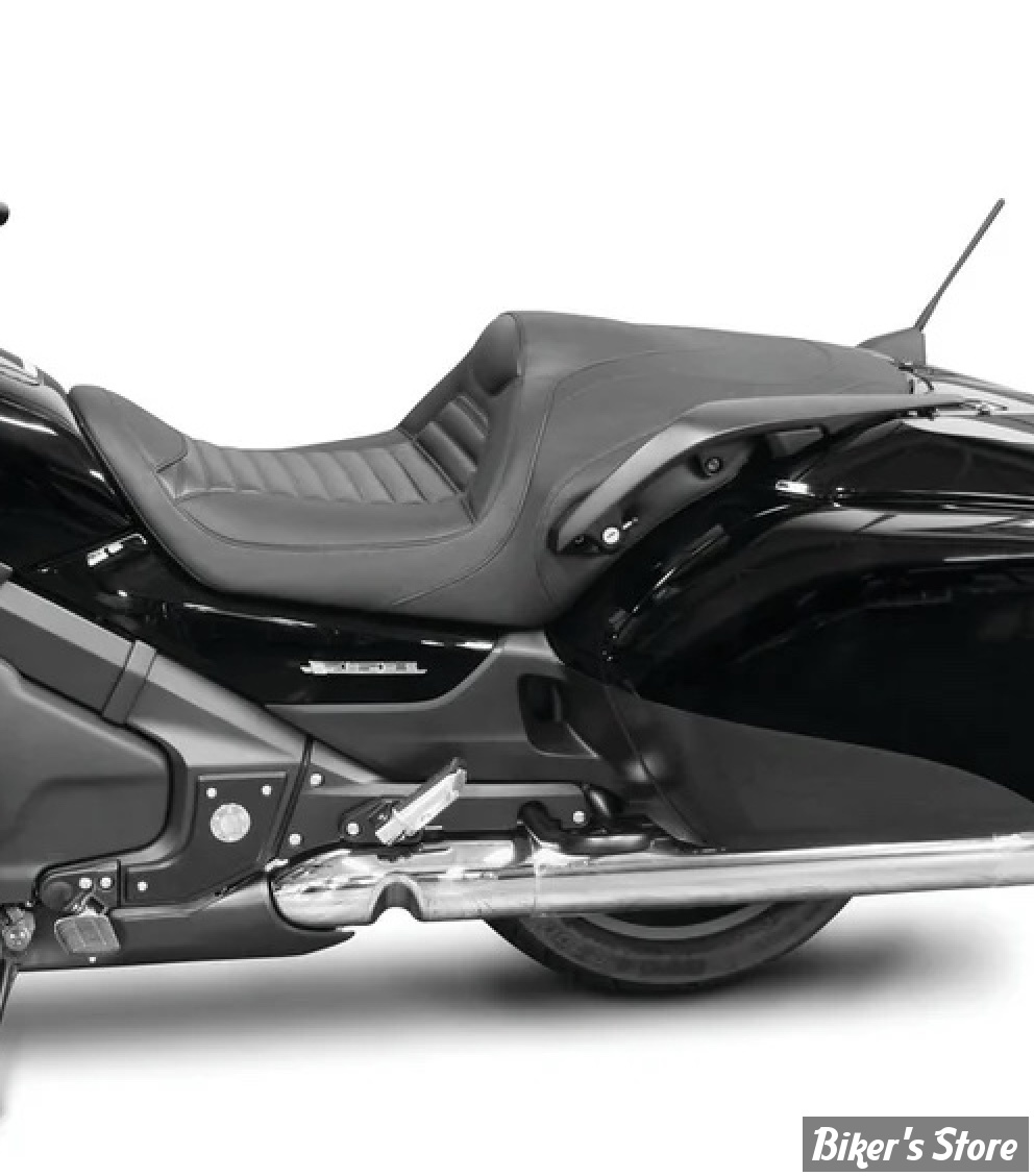 SELLE DUO - HONDA GOLDWING GL1800 F6B 13/17 - MUSTANG - TOURING TRIPPER FASTBACK™ ONE-PIECE 2-UP - Tuck-n-Roll - SANS DOSSIER CONDUCTEUR - NOIR - 76841
