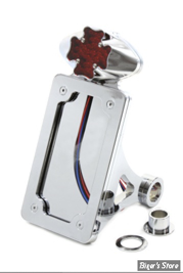 PLAQUE LATERALE - 100 X 180 - PLAQUE LATERALE - SOFTAIL 84/06 / DYNA 06/07 - BILLET - Iron Cross verticale