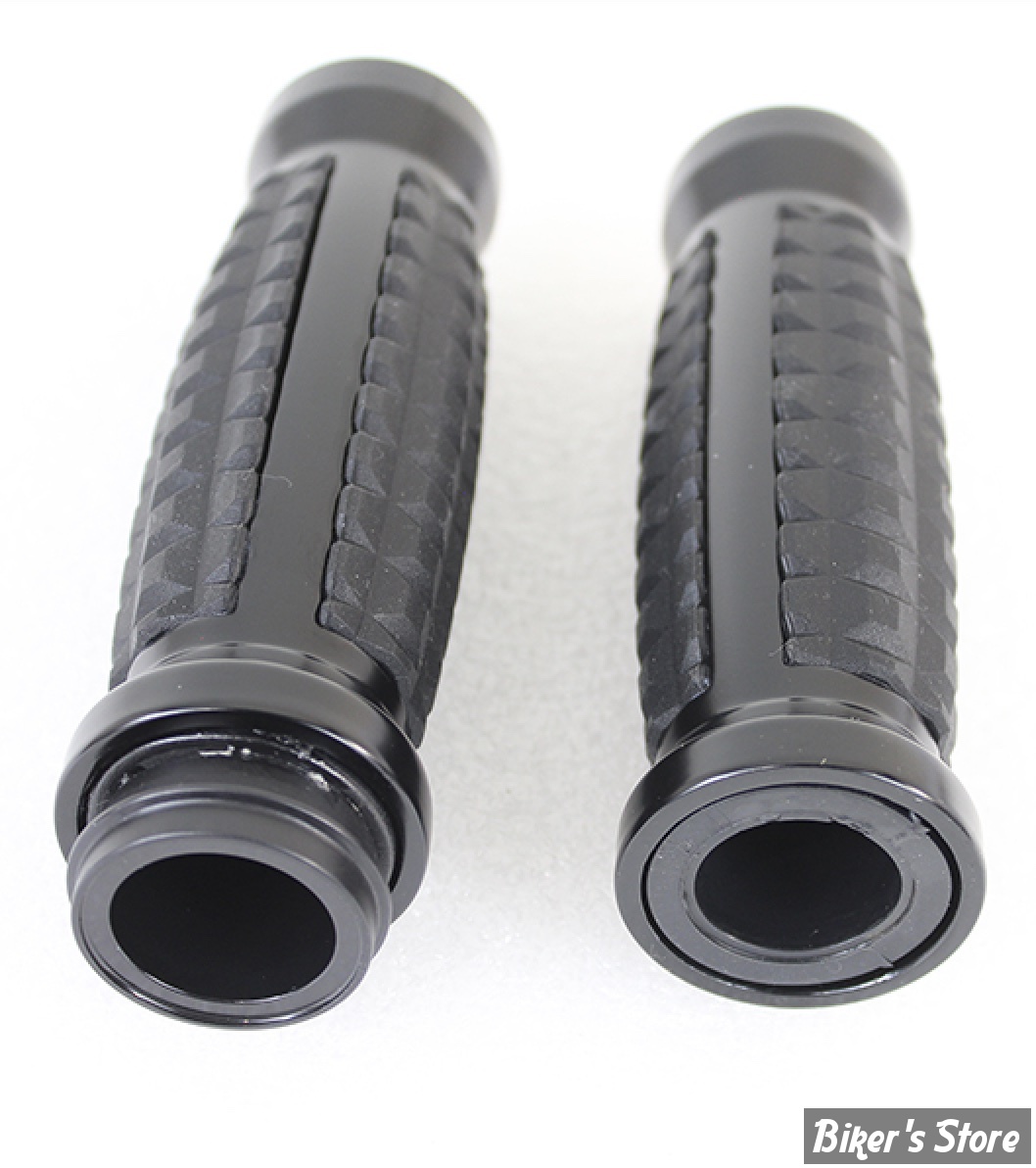 POIGNEES - V-TWIN TEDD CYCLE / WYATT GATLING - Alligator Style Throttle By Wire Grip Set - NOIR