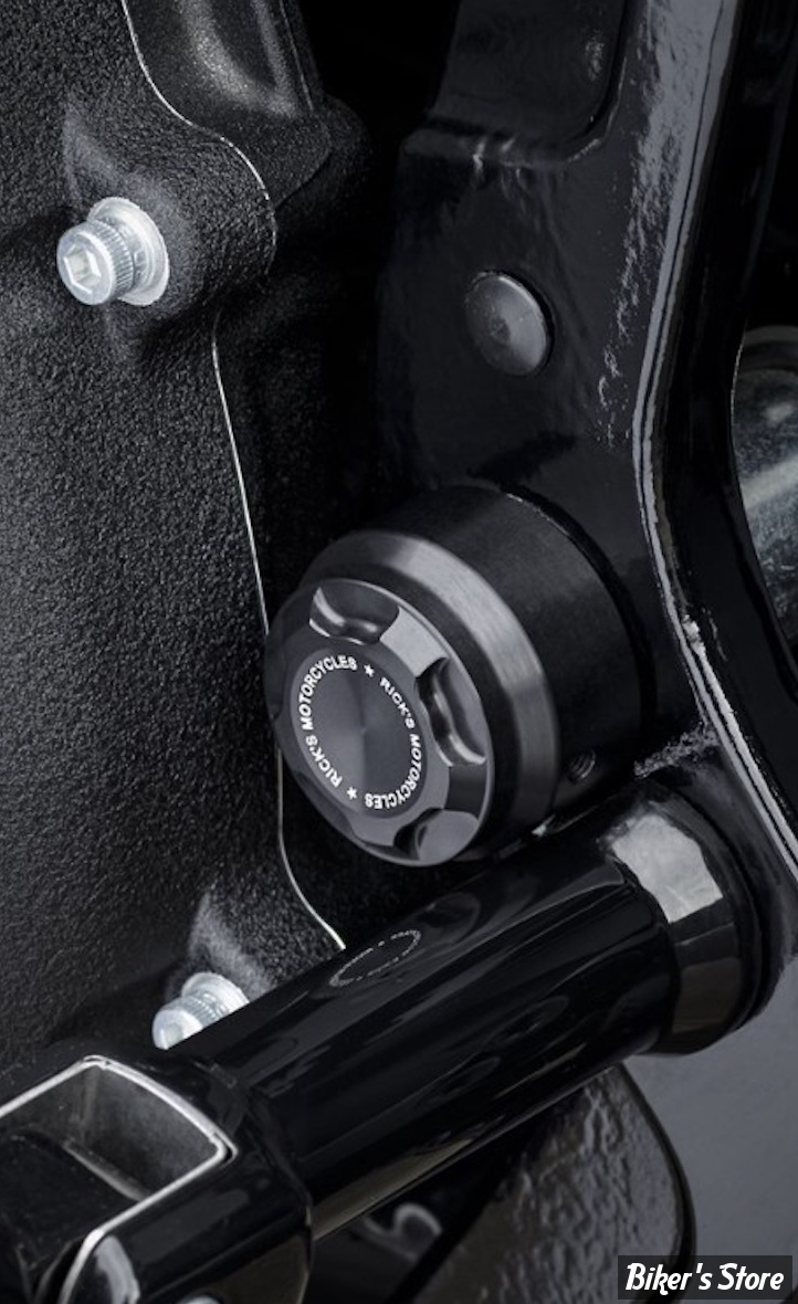 ECLATE O - PIÈCE N° 19/20 - CACHES AXES D'AXE DE BRAS OSCILLANT - SOFTAIL M8 FLDE / FLHC / FLSB / FLSL / FXBB / FXLR / FXRTS / FXST - RICK'S MOTORCYCLES - PREMIUM - NOIR - S8-3SR3500-0