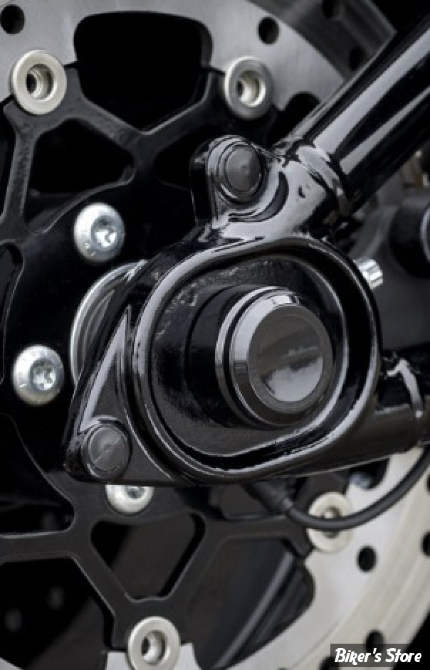 CACHES AXES DE ROUE ARRIERE - SOFTAIL MILWAUKEE EIGHT - SOFTAIL M8 18UP - RICK'S MOTORCYCLES - LISSE - NOIR - S8-3002000-0