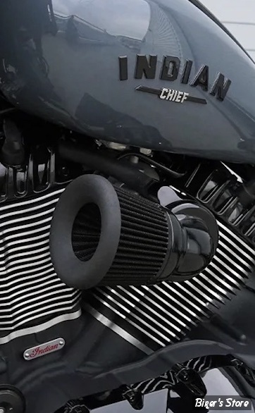 KIT FILTRE A AIR - INDIAN - ARLEN NESS - Velocity 90° Air Cleaner Kit -  NOIR ANODISÉ - 800-002