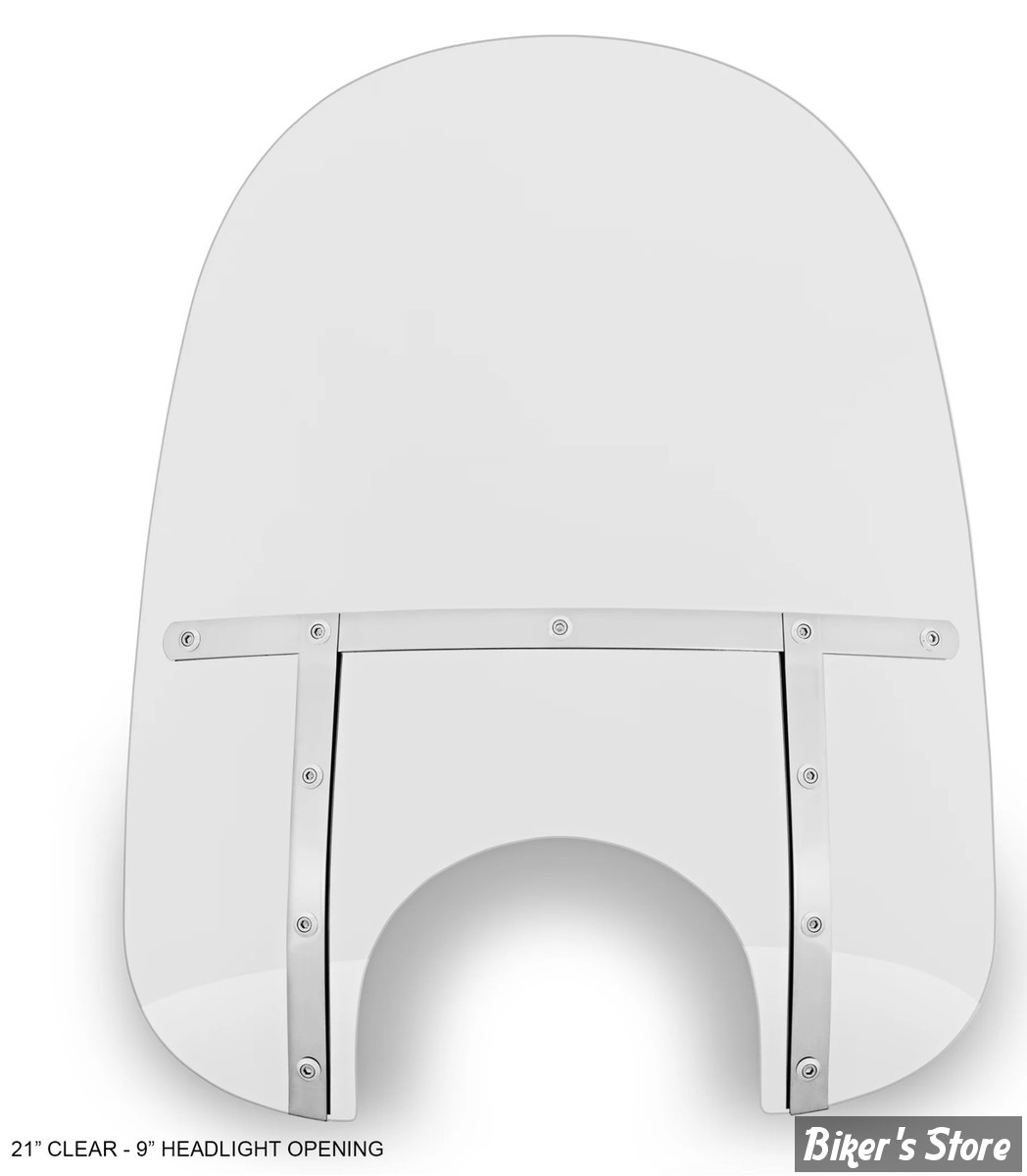 PARE BRISE DÉTACHABLE - MEMPHIS SHADES - MEMPHIS FATS - DÉCOUPE DE PHARE DE 9" - HAUTEUR 21" / 53CM - CLAIR - MEM3810