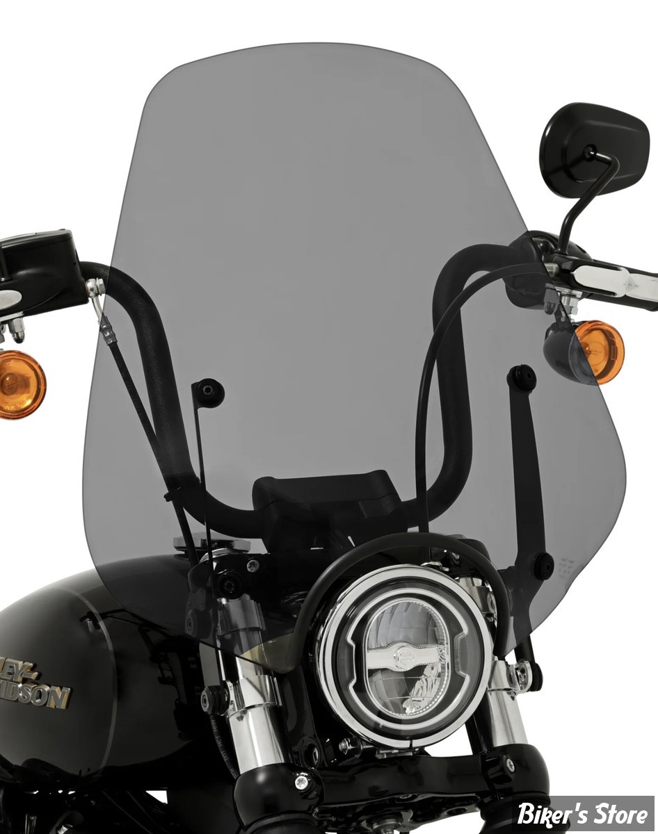 PARE BRISE DÉTACHABLE - MEMPHIS SHADES -  RIO GRANDE / SPORTSHIELD - HAUTEUR 19" / 48.00CM - NOIR FUMÉ - MEP53112
