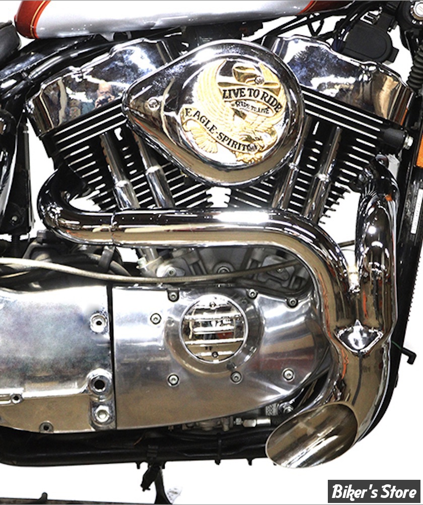 ECHAPPEMENT - Wyatt Gatling  - SPORTSTER 07/22 - Sportster Flame Thrower Header Set - CHROME