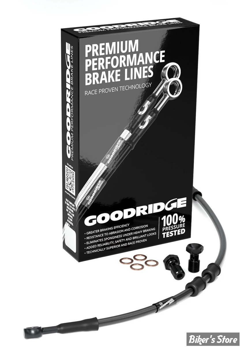- DURITE DE FREIN AVANT SUPERIEURE - SOFTAILFXCW/C 2011 ABS - OEM 45828-11 - GOODRIDGE - NOIR - HD0115-1FB-BK
