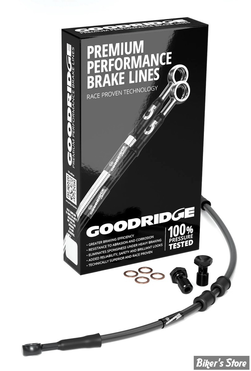 - DURITE DE FREIN AVANT - DYNA FXDL 01/05  - LONGUEUR : +000 - 1 DISQUE - OEM 44794-01A - GOODRIDGE - NOIR - HD0064-1FB-BK