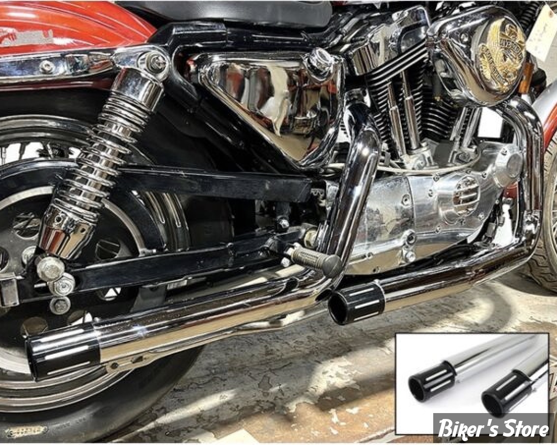 ECHAPPEMENT - V-TWIN - DRAG PIPES 2 1/4" SLASH DOWN - DIAMÈTRE 2 1/4" - MCM 2-1/4" Vortex Drag Pipe Set - 30-0353 - CHROME