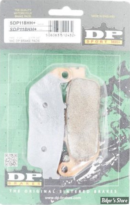 - PLAQUETTES DE FREIN ARRIERE - OEM 2203679 - INDIAN 14UP - DP BRAKES - METAL FRITTE SPORT HH+ - SDP118HH+