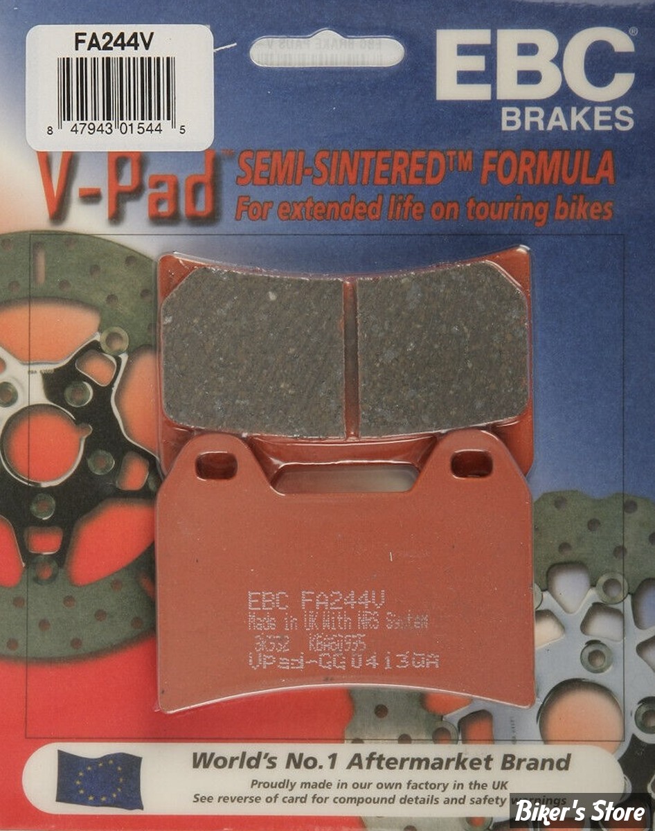 - PLAQUETTES DE FREIN - AVANT - OEM 2202492 - VICTORY 1998/2007 - EBC - V-SERIES - SEMI-SINTERED - FA244V