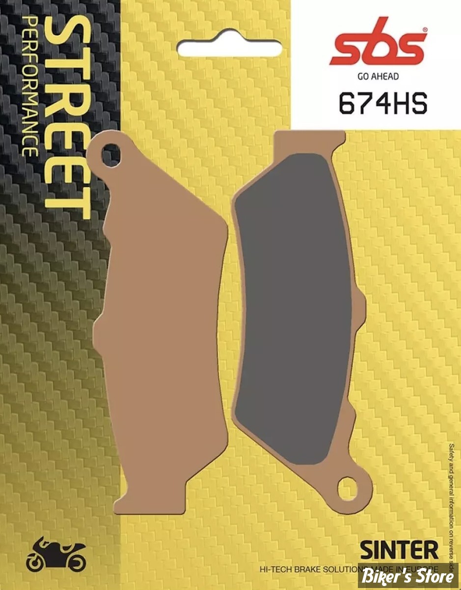 - PLAQUETTES DE FREIN - AVANT - OEM 2206139 - VICTORY 2017 / INDIAN SCOUT / HD XG - SBS - METAL FRITTÉ  HS Street Excel -  674HS