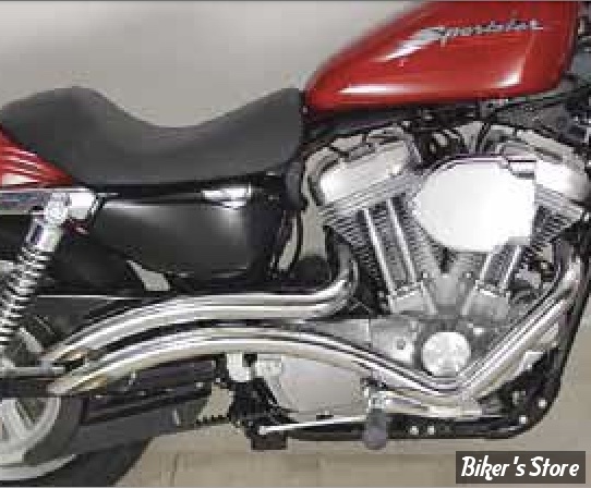 ECHAPPEMENT - WYATT GATLING 2" - SPORTSTER 04/13 - Exhaust Drag Pipe Set Curvado - 30-0387 - CHROME