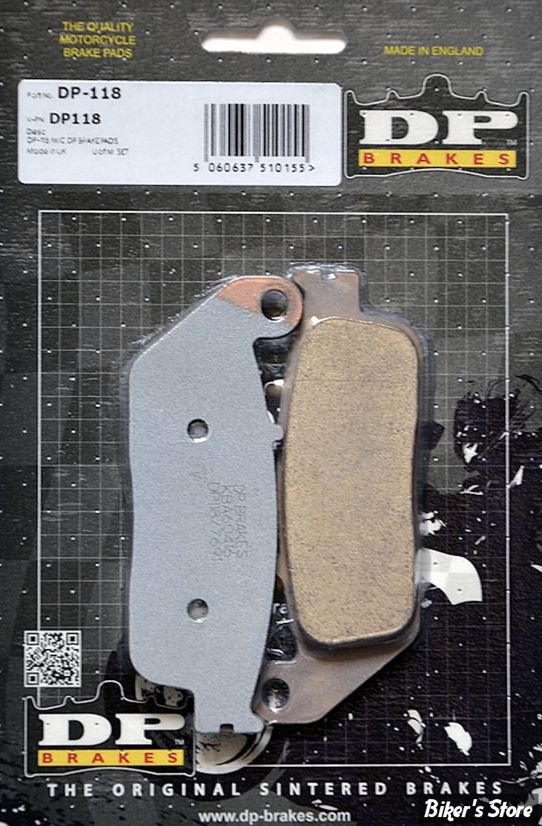 - PLAQUETTES DE FREIN - ARRIERE - OEM 2203697 / 2203679 / VICTORY 2008/2017 / INDIAN 2014UP - DP BRAKES - METAL FRITTE STANDARD - DP118