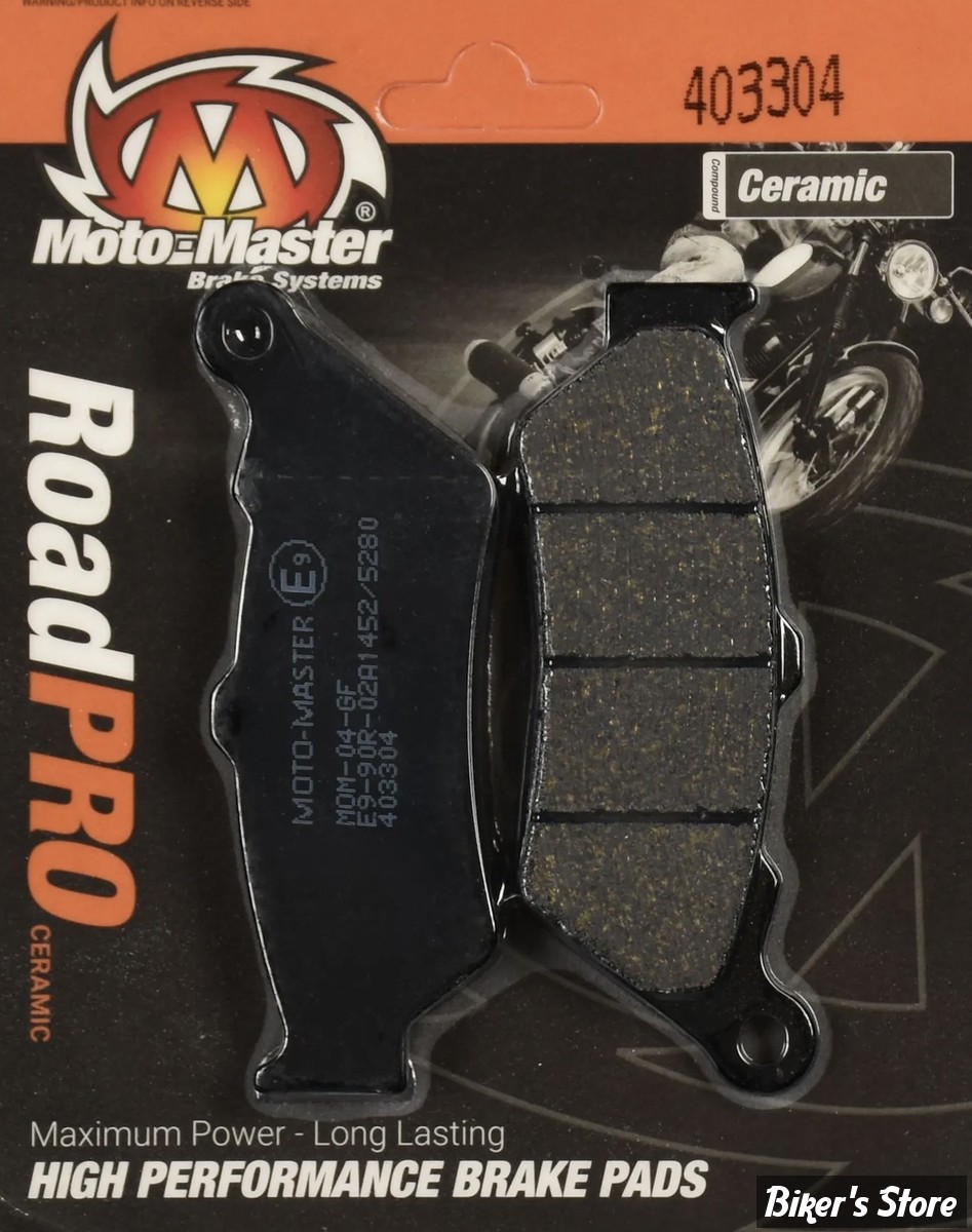 - PLAQUETTES DE FREIN - AVANT / ARRIERE - OEM 2202491 / 2204724 / 2206139 / 41300169 - VICTORY 1998/2017 / INDIAN SCOUT / HD XG - MOTO MASTER - CERAMIQUE - 403304