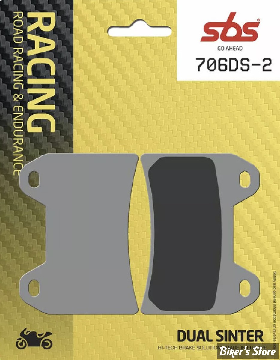 - PLAQUETTES DE FREIN - AVANT - OEM 2202492 - VICTORY 1998/2007 - SBS -DS Racing Dual Sintered - 706DS-2