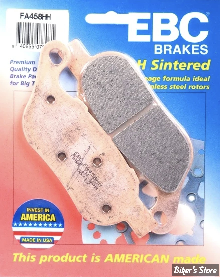 PLAQUETTES - SOFTAIL / DYNA 08/17 - 42298-08 - EBC - DOUBLE H SINTERED - FA458HH