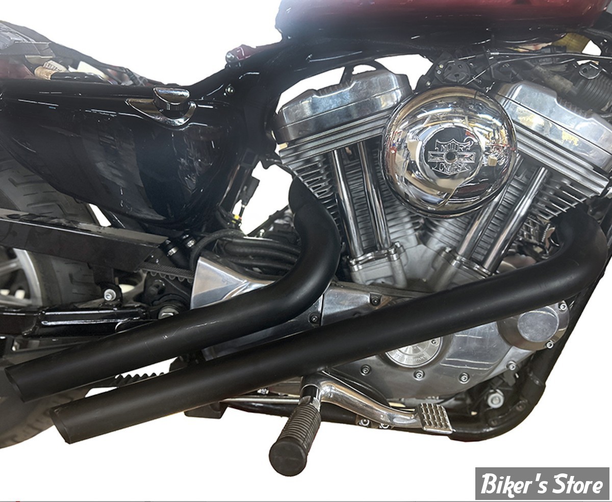 ECHAPPEMENT - Wyatt Gatling - DRAG PIPES 1 3/4" - SPORTSTER 86/13 - Wyatt Gatling Exhaust Drag Pipe Set Slash Cut - 30-0492 -  NOIR