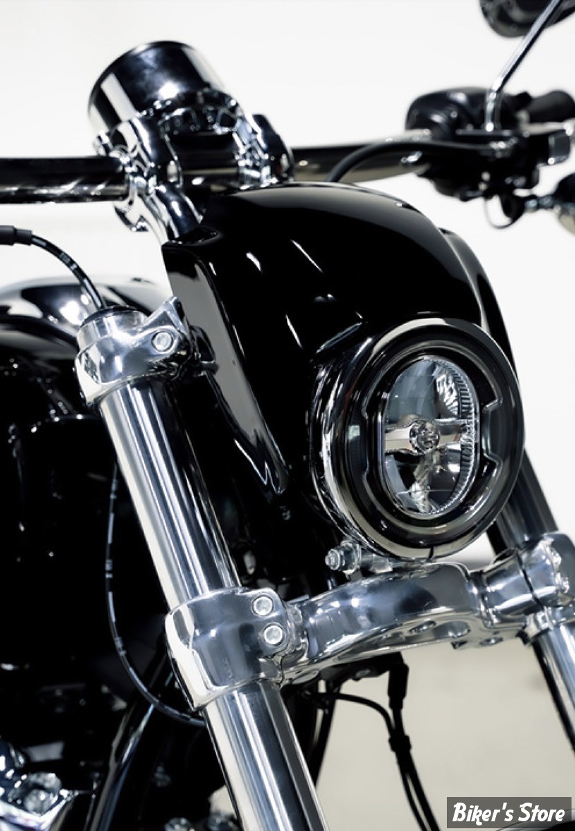 - TETE DE FOURCHE - Milwaukee-Eight FXBR/S 25UP- CULT WERK - FXBR headlamp mask V-Rod style - NOIR BRILLANT - HD-BRO159