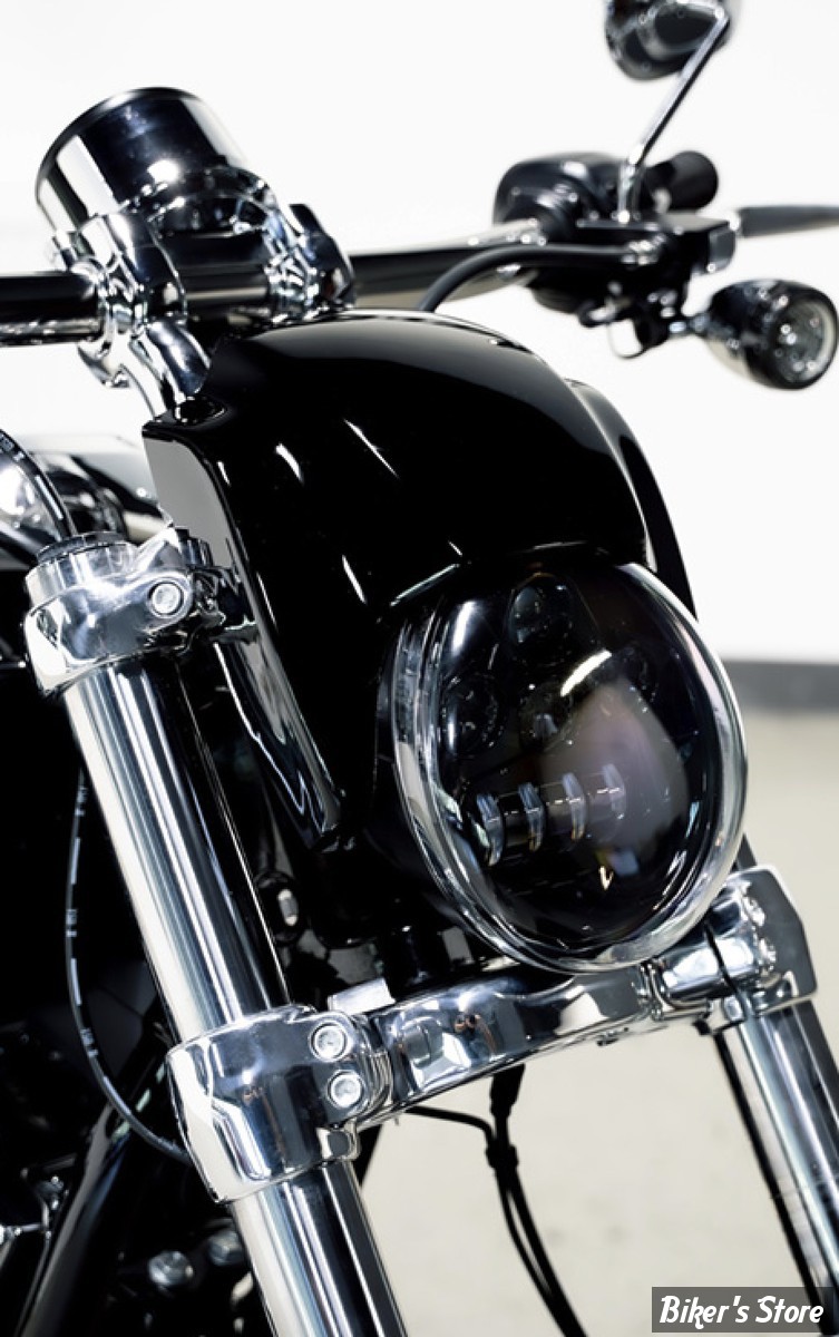 - TETE DE FOURCHE - Milwaukee-Eight FXBR/S 25UP- CULT WERK - headlamp kit Night Rod Style - NOIR BRILLANT - HD-BRO162
