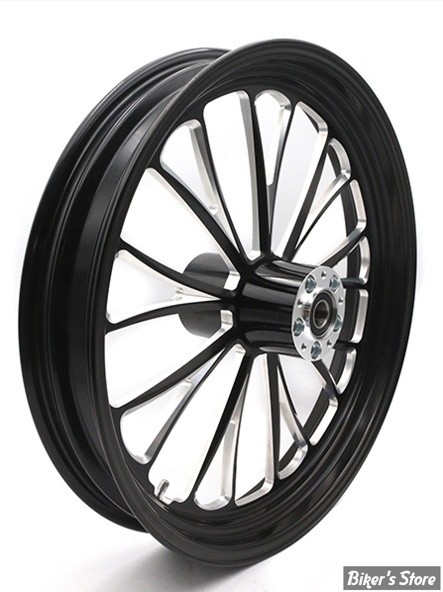 21 x 3.50 - ROUE ULTIMA ALUMINIUM - APPLICATION CUSTOM AXE 1" - MANHATTAN - D-F - 26" x 3.5" Manhattan Front Wheel  - BLACK CUT - 37-667