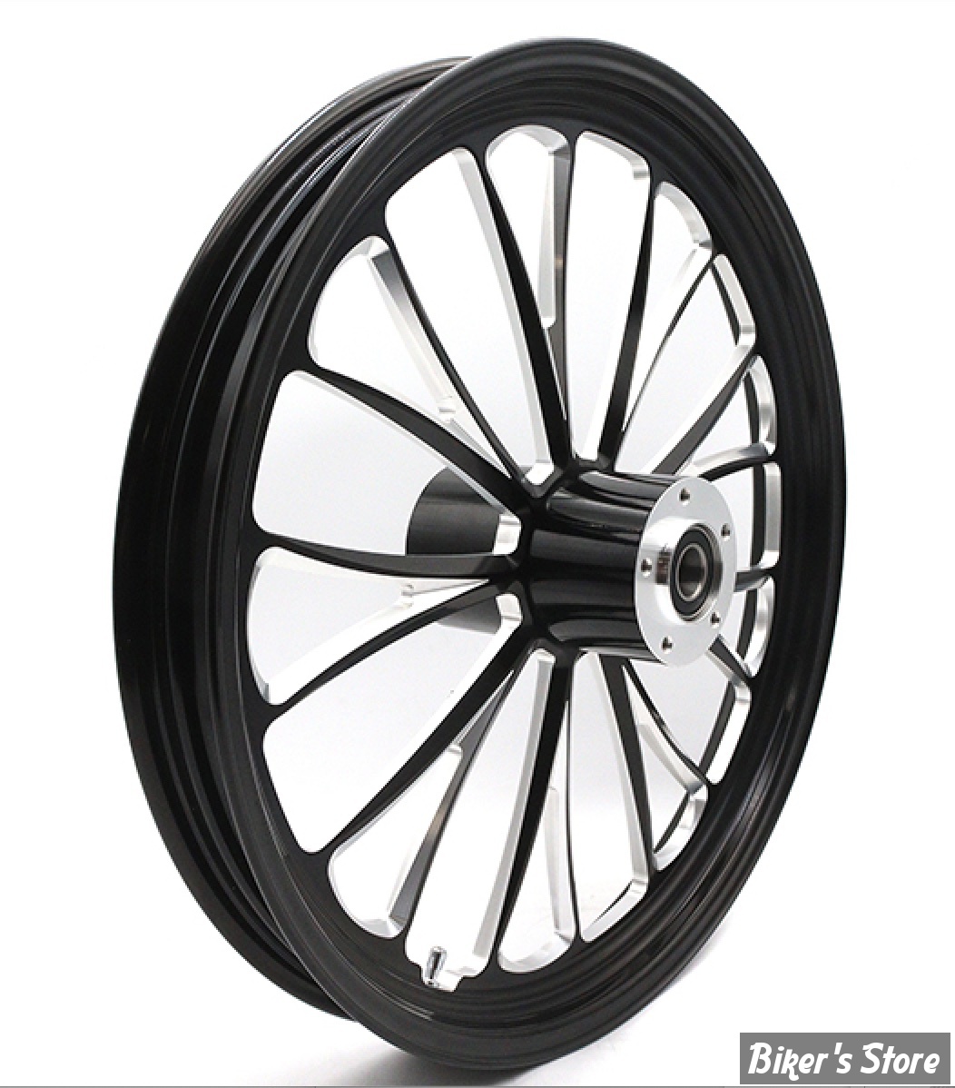 21 x 2.15 - ROUE ULTIMA ALUMINIUM - APPLICATION CUSTOM AXE 1" - MANHATTAN - D-F - 21" x 2.15" Manhattan Front Wheel  - BLACK CUT - 37-665