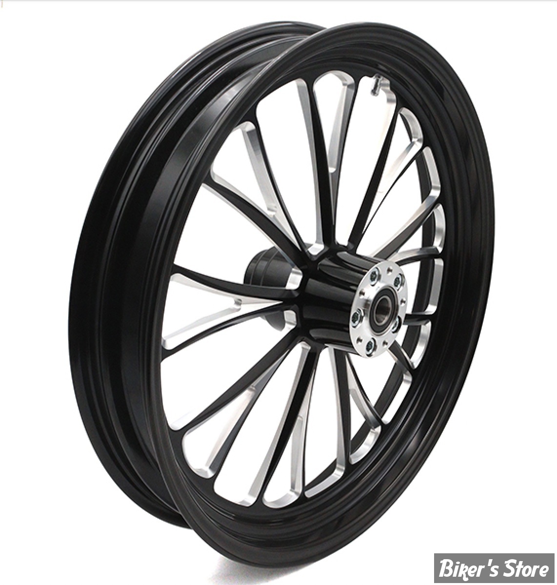 21 x 3.50 - ROUE ULTIMA ALUMINIUM - APPLICATION CUSTOM AXE 1" - MANHATTAN - S-F - 21" x 3.5" Manhattan Front Wheel  - BLACK CUT - 37-667