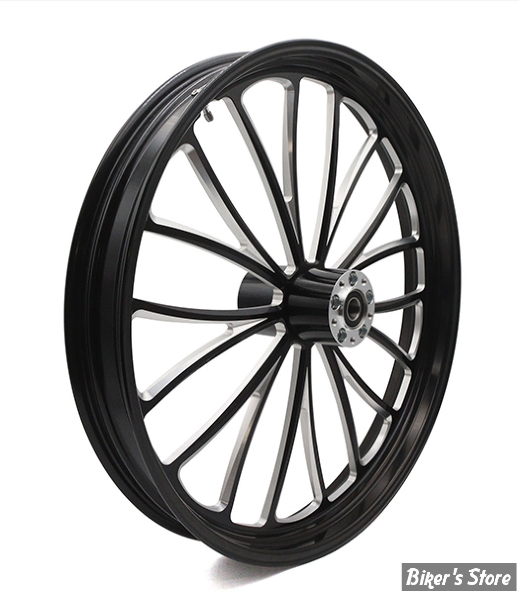 26 x 3.50 - ROUE ULTIMA ALUMINIUM - APPLICATION CUSTOM AXE 1" - MANHATTAN - D-F - Manhattan Front Wheel - BLACK CUT - 37-661