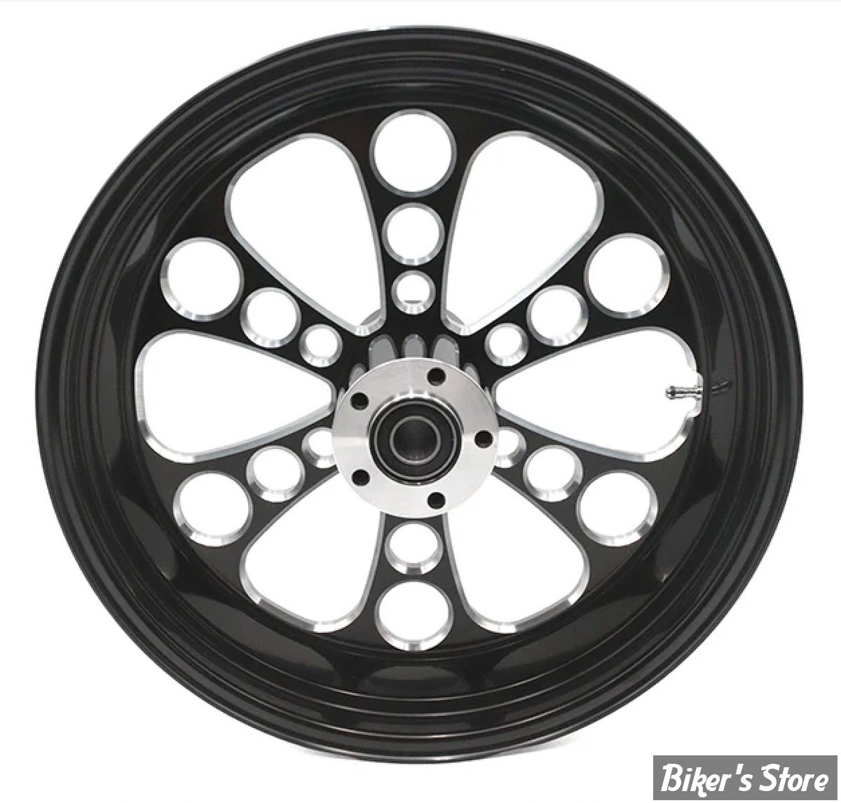 16 x 3.50 - ROUE ULTIMA ALUMINIUM - ARRIERE -  APPLICATION CUSTOM AXE 1" - KOOL KAT- D-F - KOOL KAT REAR Wheel  - BLACK CUT  - 37-652