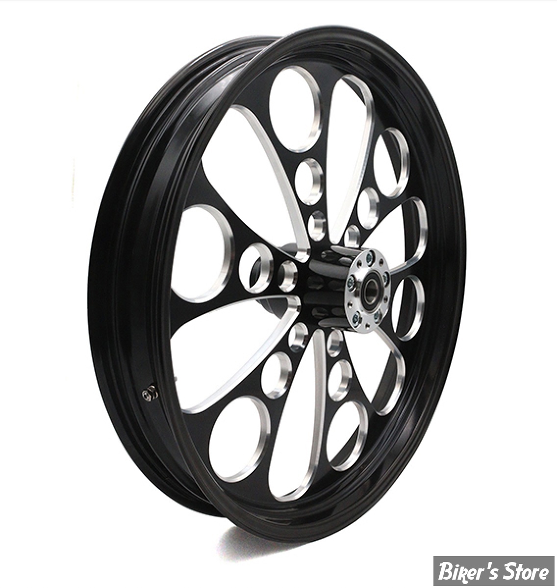 21 x 3.50 - ROUE ULTIMA ALUMINIUM - APPLICATION CUSTOM AXE 1" - KOOL KAT - D-F - KOOL KAT Front Wheel  - BLACK CUT - 37-646