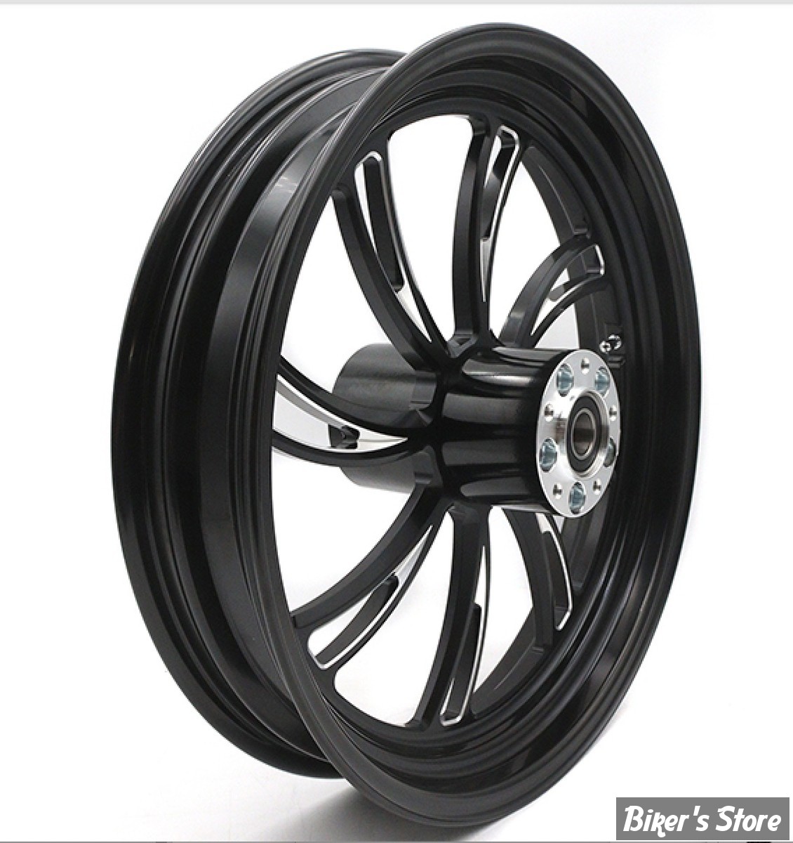 18 x 3.50 - ROUE ULTIMA ALUMINIUM - APPLICATION CUSTOM AXE 1" - VORTEX - D-F - VORTEX Front Wheel  - BLACK CUT - 37-826